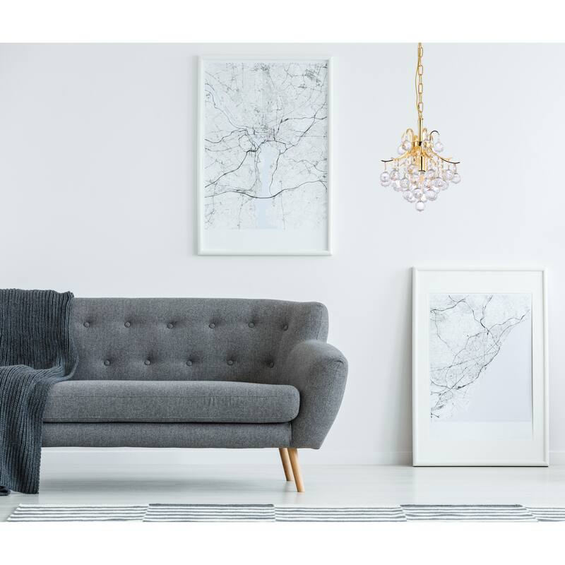 Elegant Lighting V8000D12/RC Toureg 3 Light 12" Wide Crystal Pendant