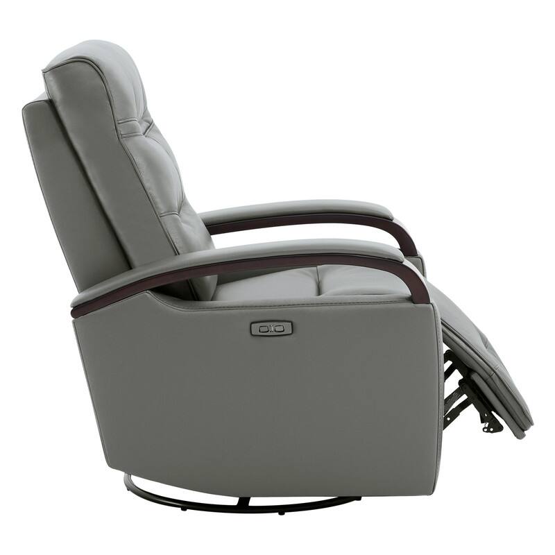 Spruce & Spring Regan Leather Power Recliner Swivel Glider Rocker with Power Headrest