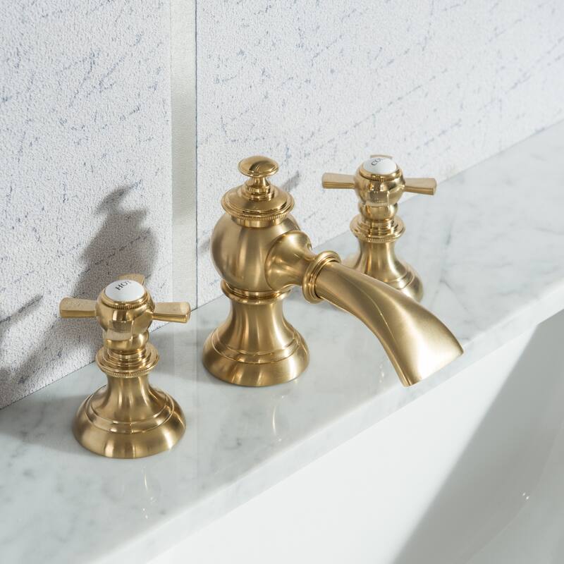 Elizabeth 36" Carrara White Marble Bathroom Vanity With Faucet