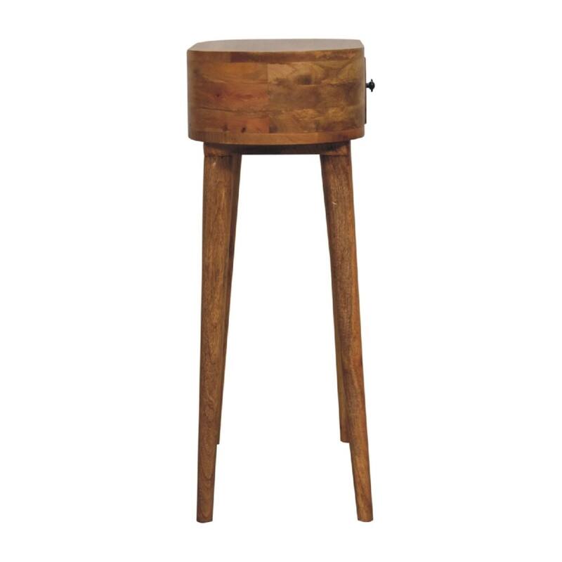Artisan Furniture Solid Wood Mini Albion Oak-ish Console, Brown with One Drawer