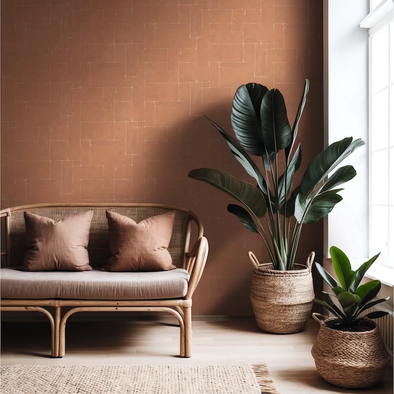 Galerie Wallcoverings Terra Collection Graphic Abstract Stone Glitter Finish Clay on Non-woven Wallpapr Roll