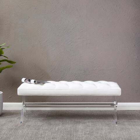 SAFAVIEH Couture Tourmaline Tufted Acrylic Bench - 48 IN W x 18 IN D x 18 IN H