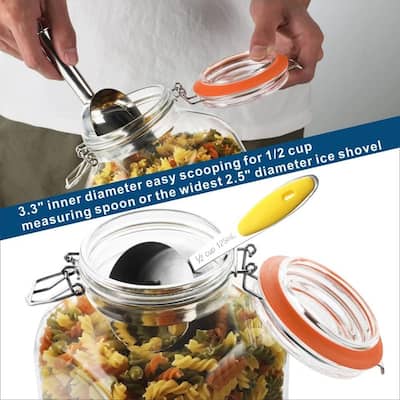 Square Glass Storage Jars with Airtight Lids