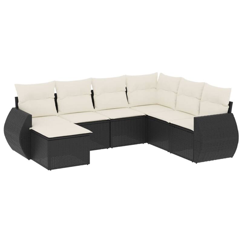 vidaXL Garden Sofa Set Black