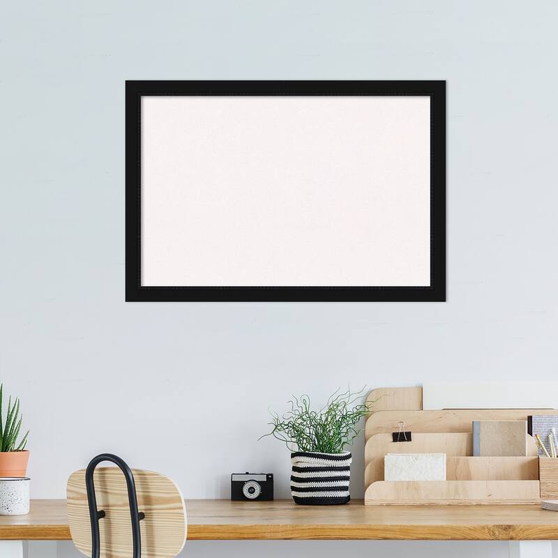 Avon Black Narrow Framed White Corkboard Bulletin Board, Organization Board, Pin Board