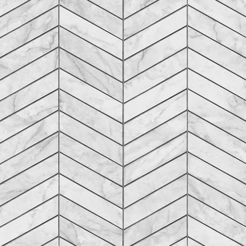 Luxe Haven Marbled Chevron Peel and Stick Wallpaper - 20.5 in. W x 18 ft. L - Calcutta & Charcoal