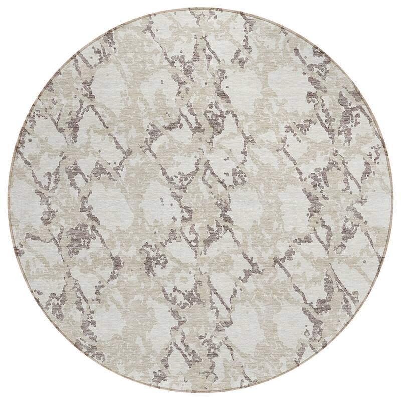 Machine Washable Indoor/ Outdoor Abstract Modern Chantille Rug