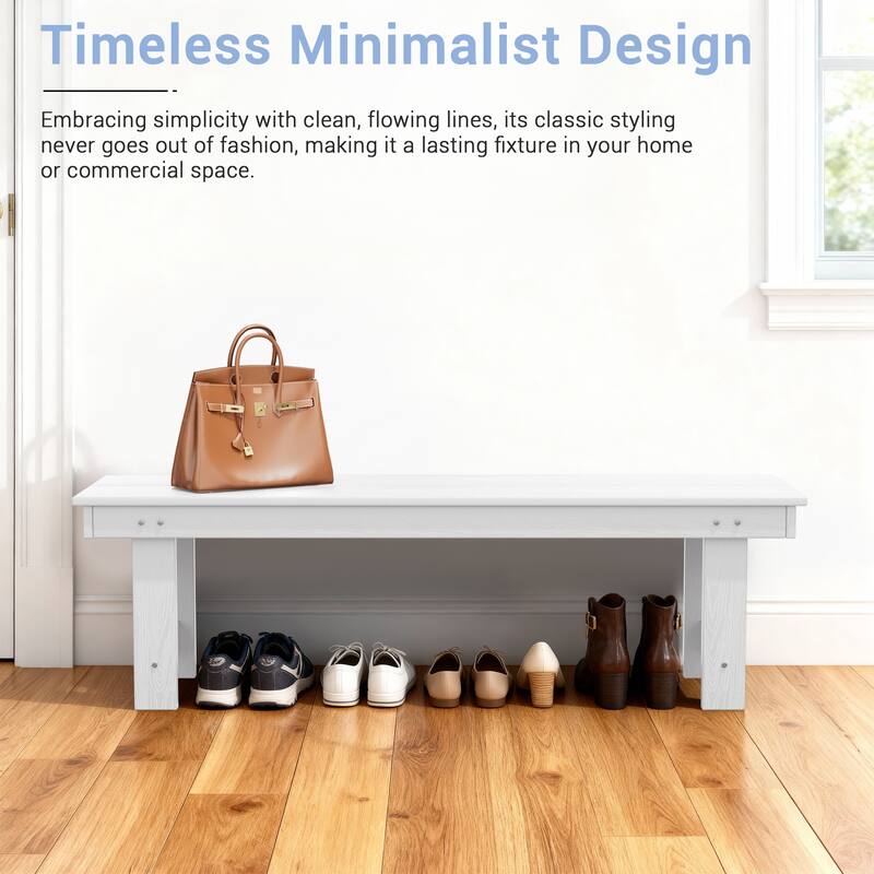 6-Piece HDPE Outdoor Dining Table Sets with Umbrella Hole - 1-Table 4-Chairs-1-Bench