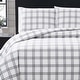 preview thumbnail 6 of 14, London Fog Printed Cotton Flannel 3 Piece Duvet Cover Set