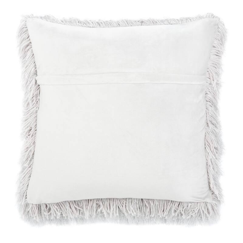 SAFAVIEH Zuhre Shag Modish Metallic Decorative Throw Pillow - Metallic Silver - 20Wx20L