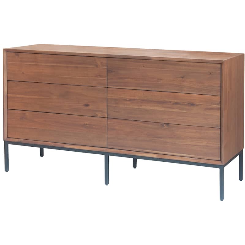 NPD Furniture Hathaway 6 Drawer Dresser - Brown - 6-drawer