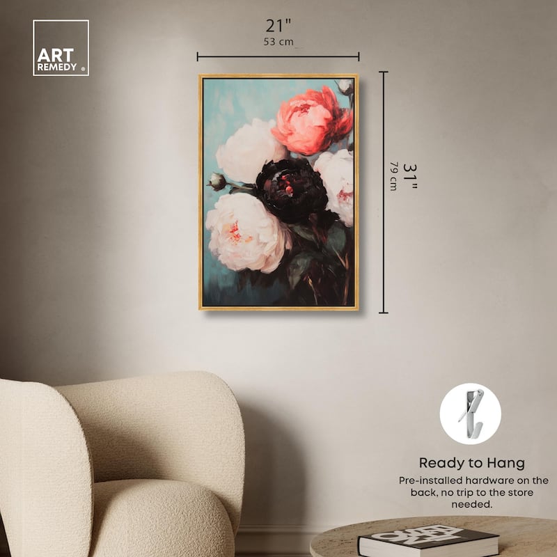 Three Shades of Peony I Canvas by Art Remedy