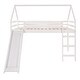 preview thumbnail 7 of 25, Contemporary Style Full Size Loft Bed with Slide, House Bed with Slide