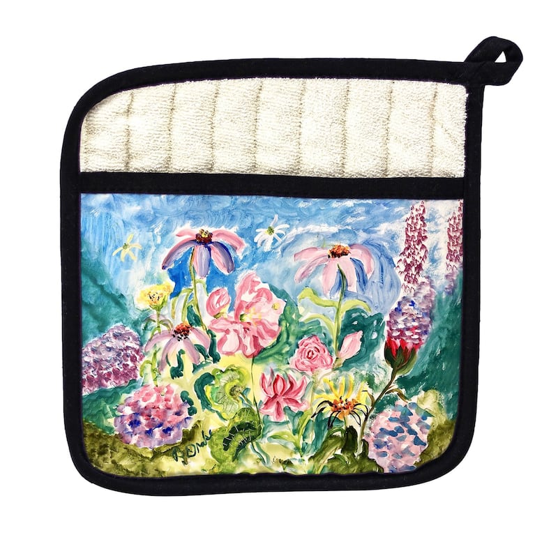 Pink Garden II Pot Holder - 9x9