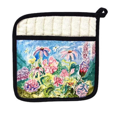Pink Garden II Pot Holder - 9x9