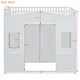 preview thumbnail 5 of 18, Full Size Loft Bed with Wardrobe, Space-Saving Wood House Bed Frame w/Safety Guard & Ladder for Boys, Girls, Small Bedroom,White