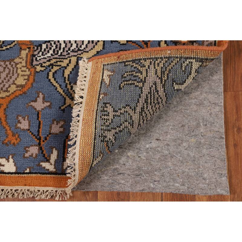 Animals Blue Ziegler Indian Runner Rug Hand-Knotted Wool Carpet - 2'6"x 7'10"