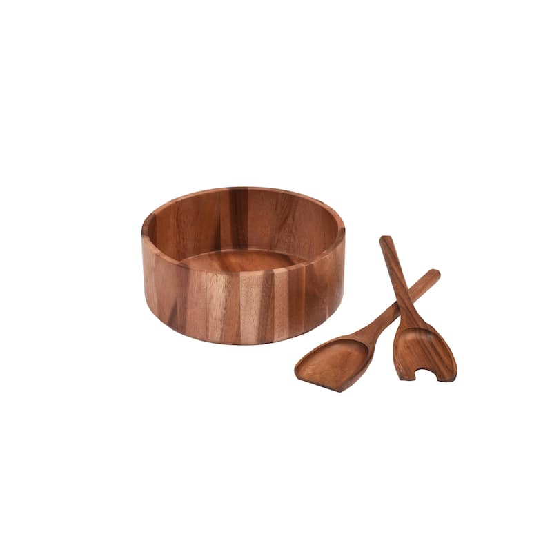 Large Salad Bowl with Servers - 3 Piece