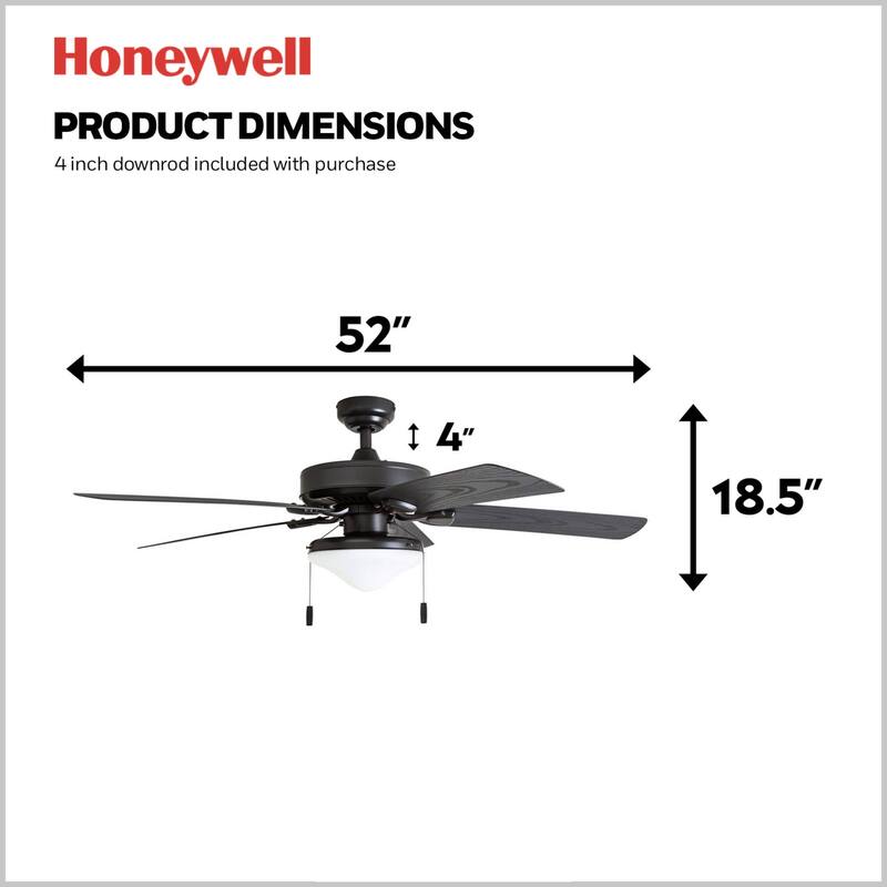 52" Honeywell Belmar Wet Rated Indoor/Outdoor Ceiling Fan, No Light