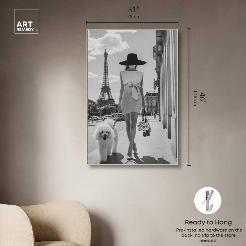 Poodle Paris Canvas by Art Remedy