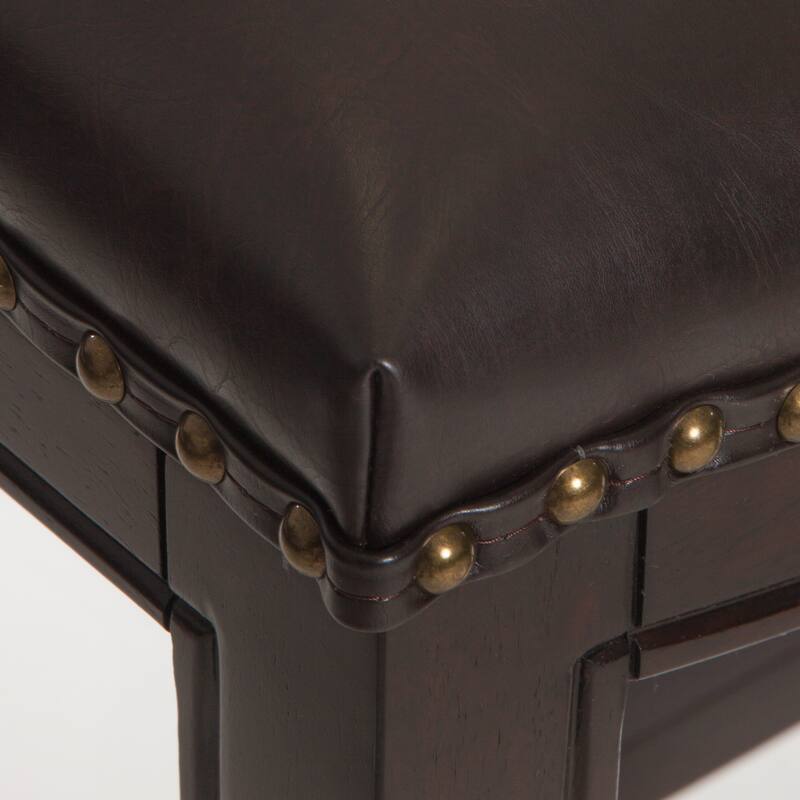 Avondale Brown Bonded Leather Backless Bar Stool (Set of 2) by Christopher Knight Home