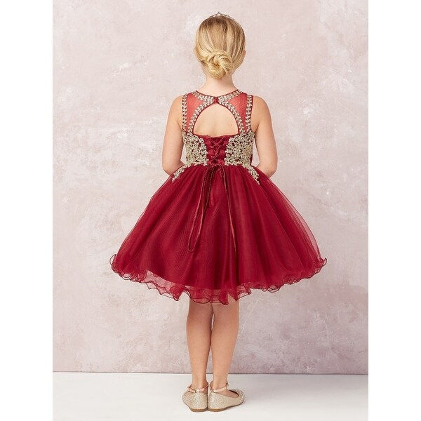 burgundy and gold short dress