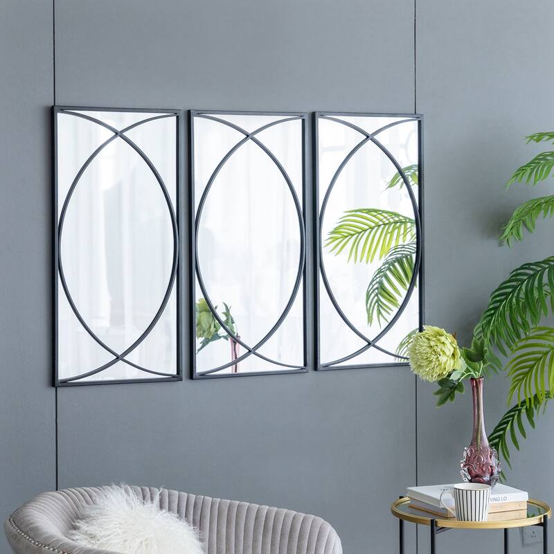 32" Rectangular Wall Mirrors with Black Frame