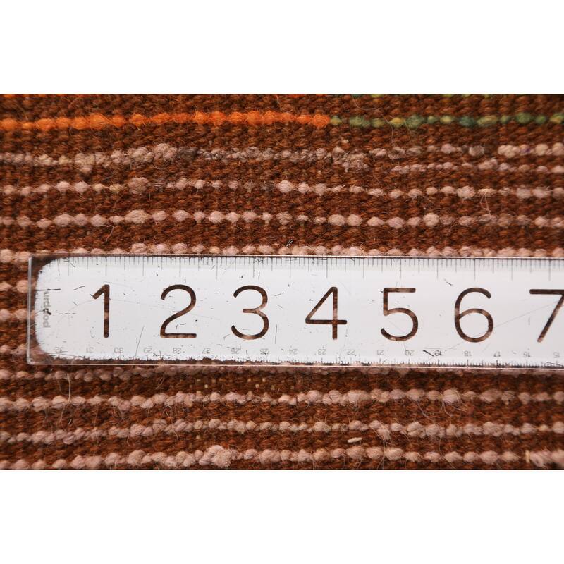 Orange Moroccan Area Rug Hand-Knotted Oriental Wool Carpet - 6'7" x 9'9"