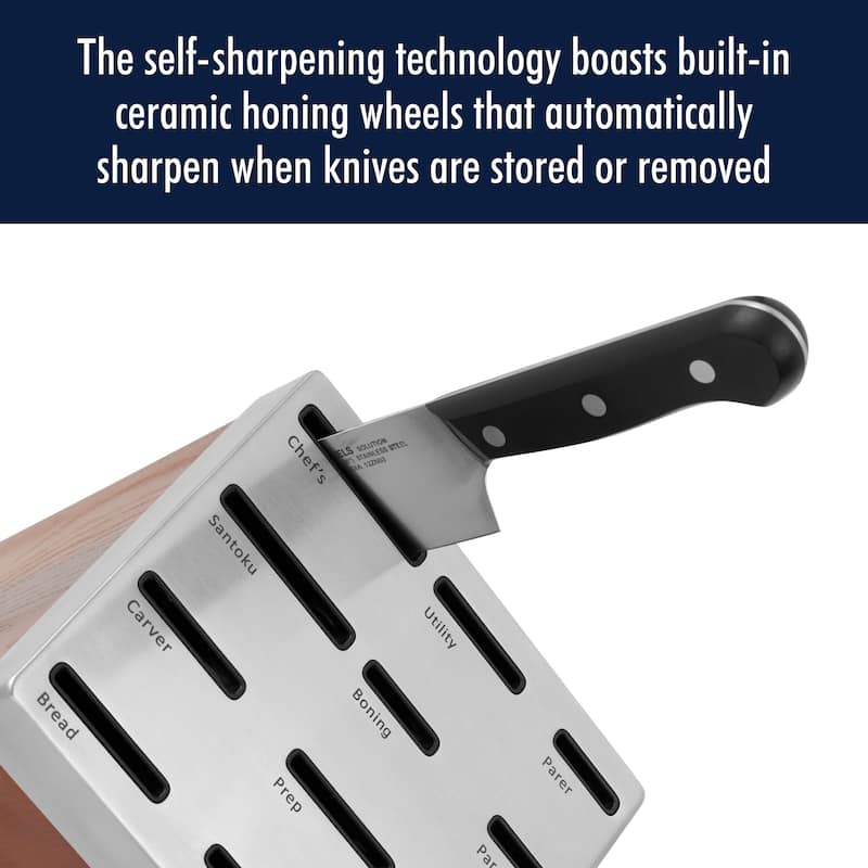 HENCKELS Solution Self-Sharpening Knife Block Set - Brown