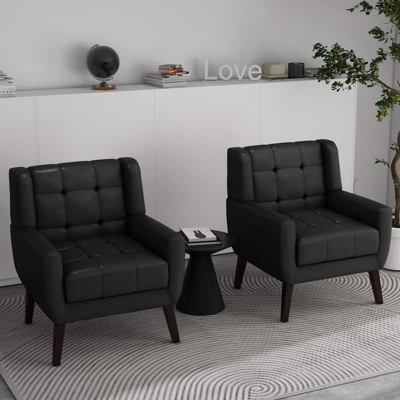 Tufted Arm Chair Upholstered Lounge Chair(Set of 2)