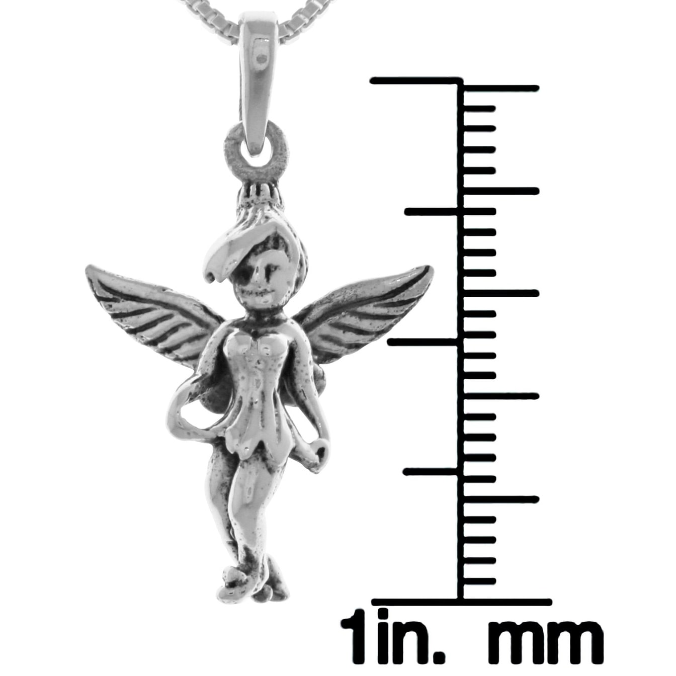 Details about   Jewelry Trends Sterling Silver 3D Pixie Fairy Pendant on 18 Inch Box Chain Neckl