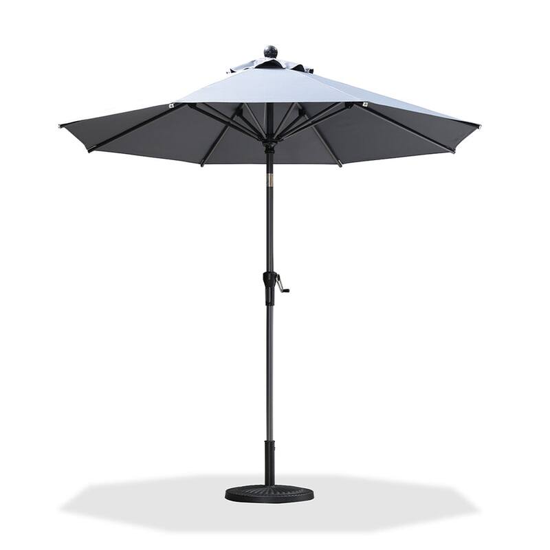 PURPLE LEAF Heavy-duty Crank and Tilt Table Umbrella Outdoor Patio Market Umbrella - 8ft-Light Grey