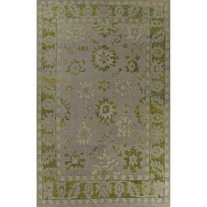 Hand Knotted Oriental 100% Wool Carpet Transitional All-Over Greys & Charcoal Oushak Area Rug - 13' 8'' X 9' 4''