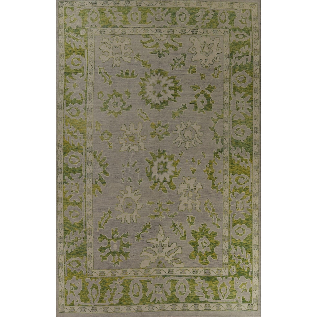 Hand Knotted Oriental 100% Wool Carpet Transitional All-Over Greys & Charcoal Oushak Area Rug - 13' 8'' X 9' 4''