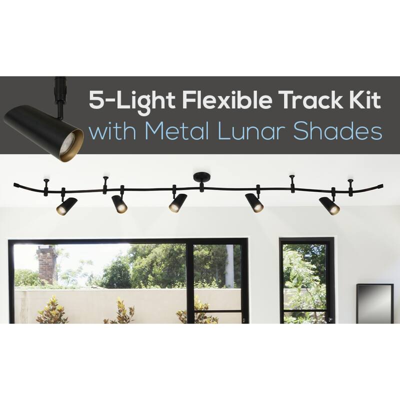 Catalina Lunar 5-Light LED Flex Track - Black & Gold