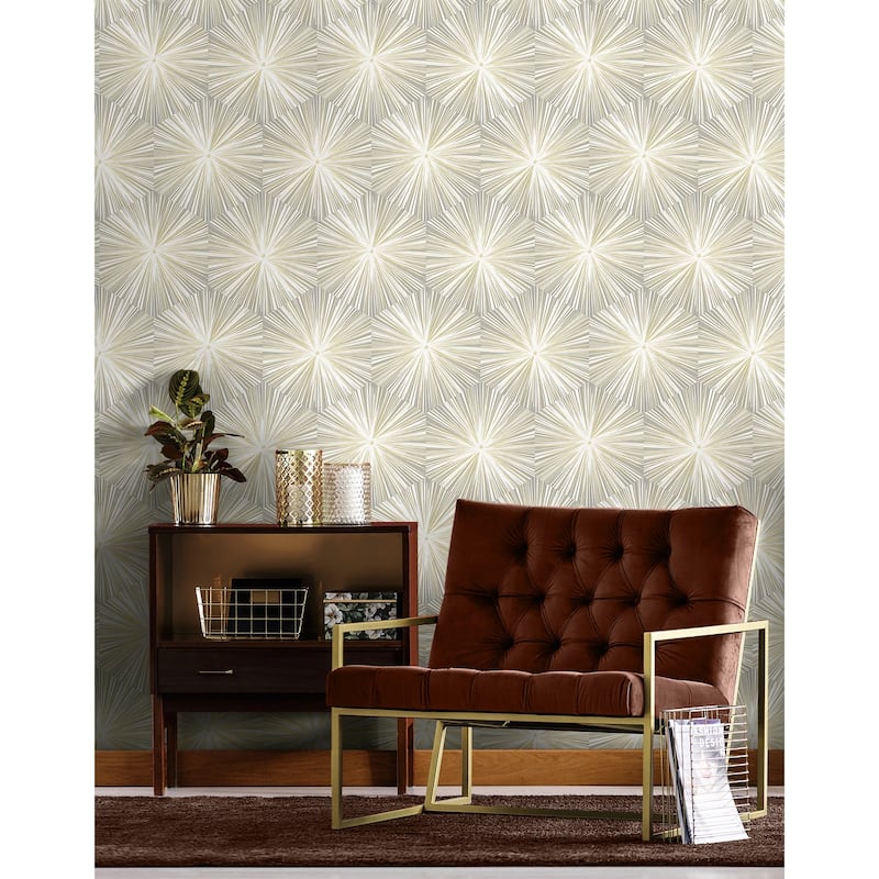 NextWall Hex Starburst Peel and Stick Wallpaper - 20.5 in. W x 18 ft. L