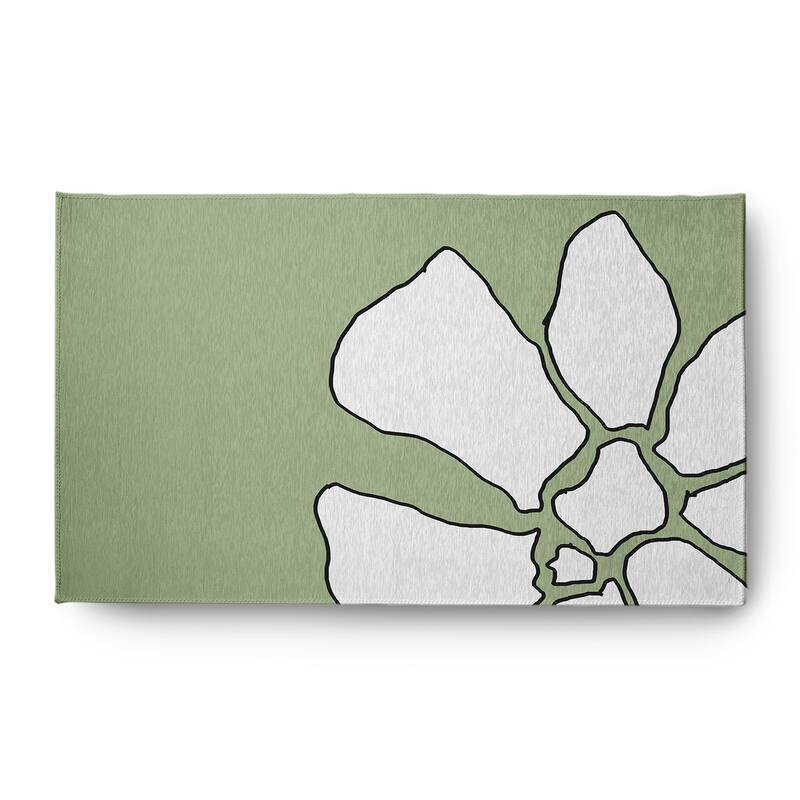 Petal Lines Spring Chenille Rug - Green - 3' x 5'