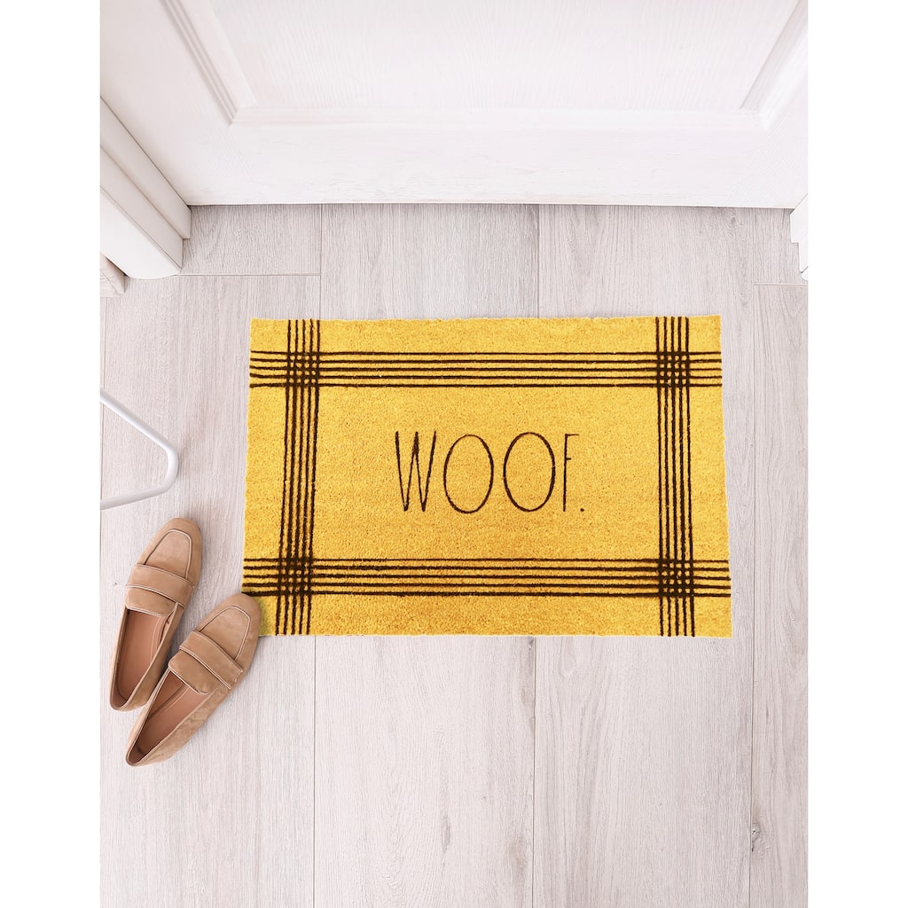 Rae Dunn Eviromentally Friendly Pet Themed Coir Welcome Mat - 18" x 30"