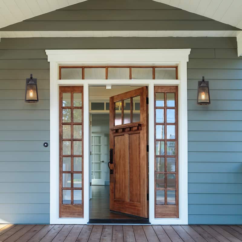 Aary Farmhouse Black Indoor/Outdoor Wall Sconce, 1-Light Modern LED Patio Wall Lantern - L5.5"*W5.9"*H11"