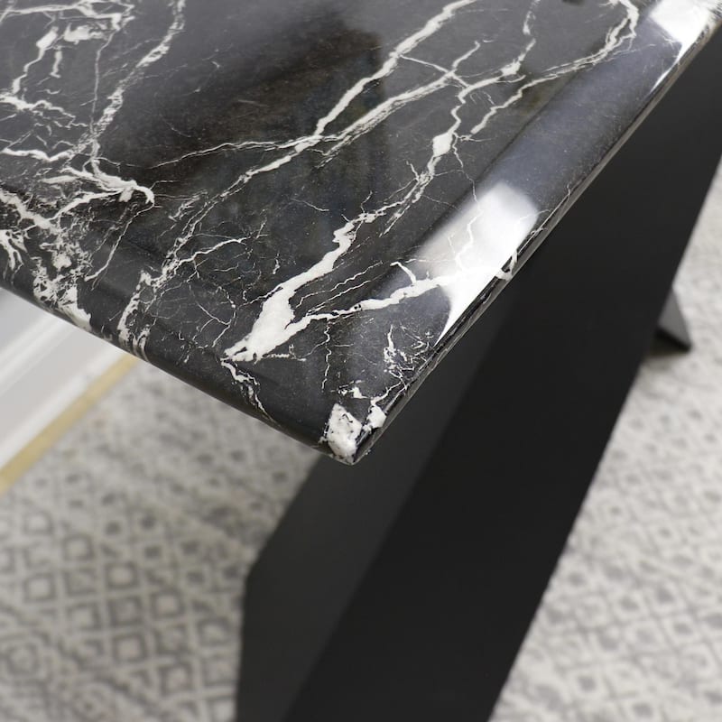 Pasargad Home Luxe Marble Top Console Table, Black - W48"xD16"xH31"