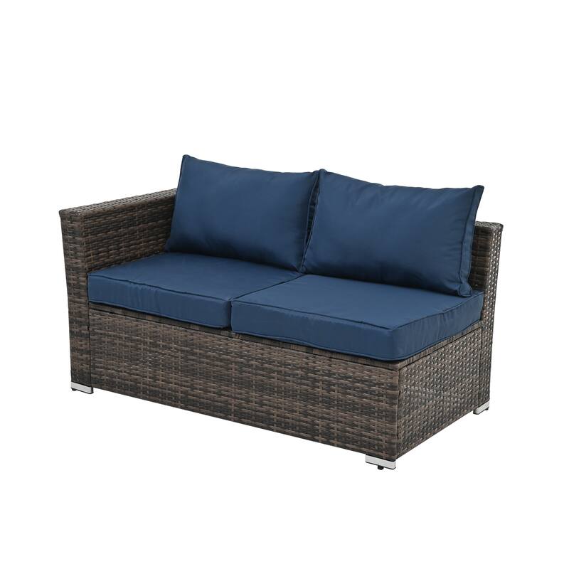 Seasonal PE Furniture, 4 piece Wicker set With Tempered Glass Coffee Table