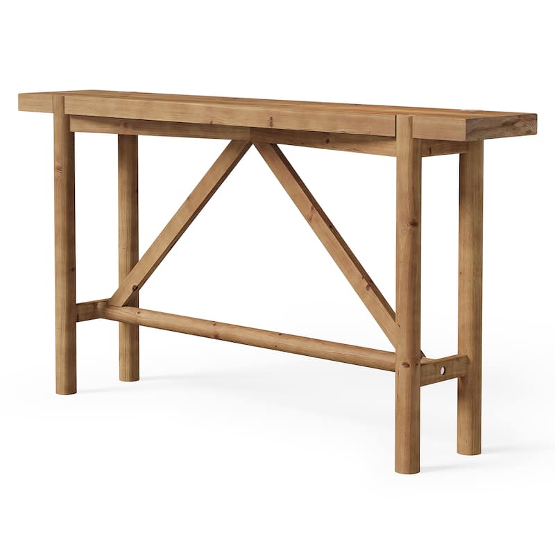 63" Long Solid Wood Console Table, Farmhouse Sofa Table for Entryway