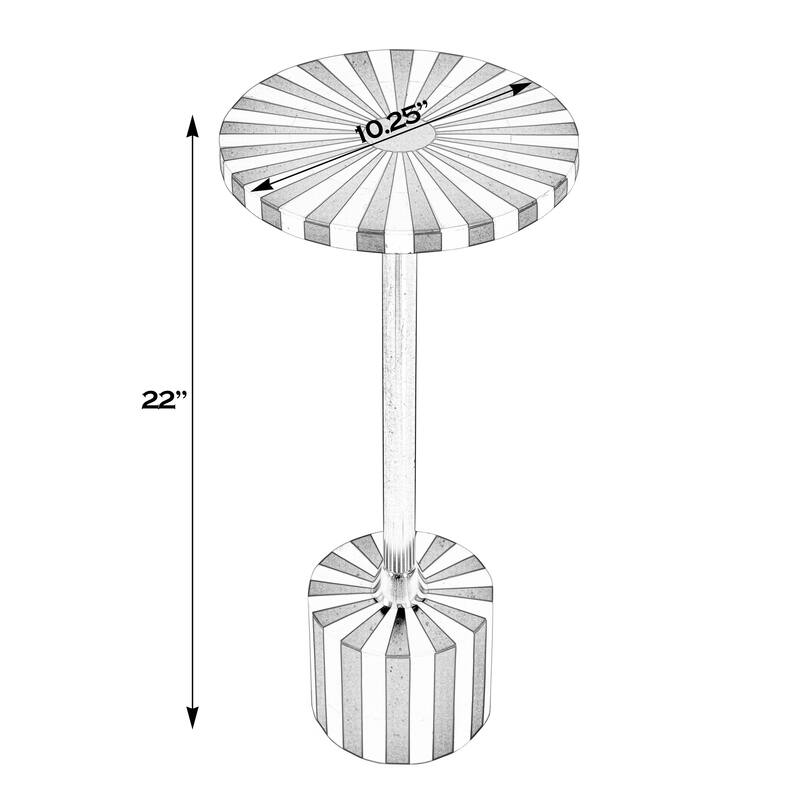 Zane Brass and Bone Inlay Side Round Side Table