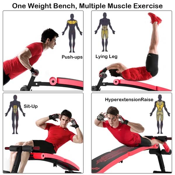 SuperFit Folding Weight Bench Adjustable Sit-up Board Curved Decline - On Sale - Overstock - 30364473 SuperFit Folding Weight Bench Adjustable Sit-up Board Curved Decline - On Sale - Overstock - 30364473