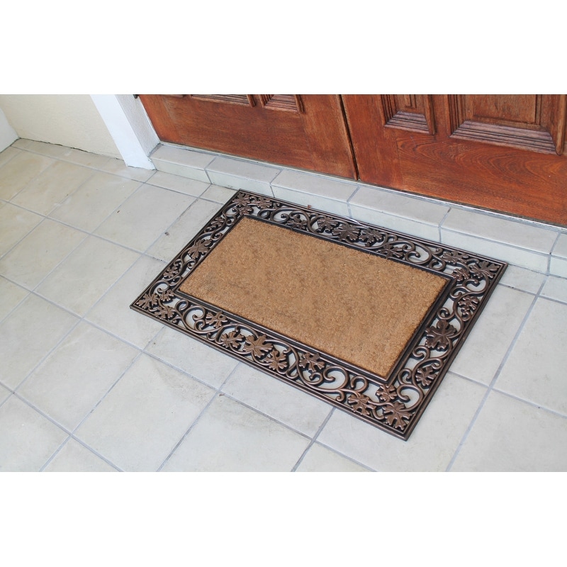 A1HC Floral Border Rubber and Coir Large Outdoor Durable