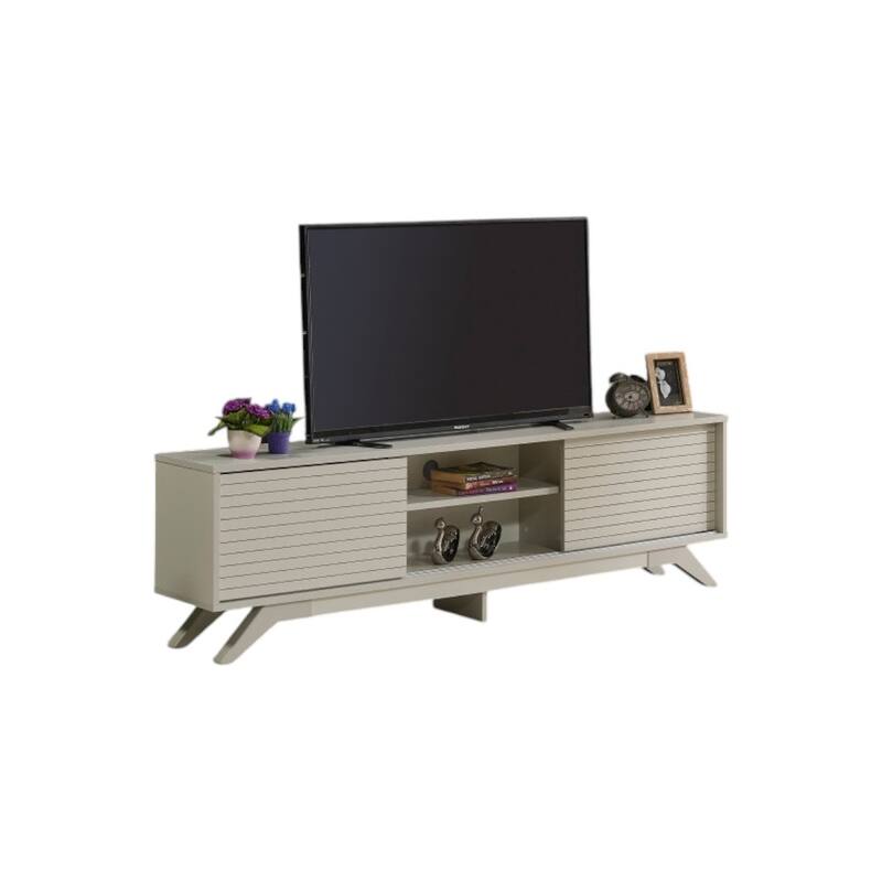 Lucina Modern TV Stand with 2 Sliding Door Cabinet 2 Shelves, Living Room Entertainment Center