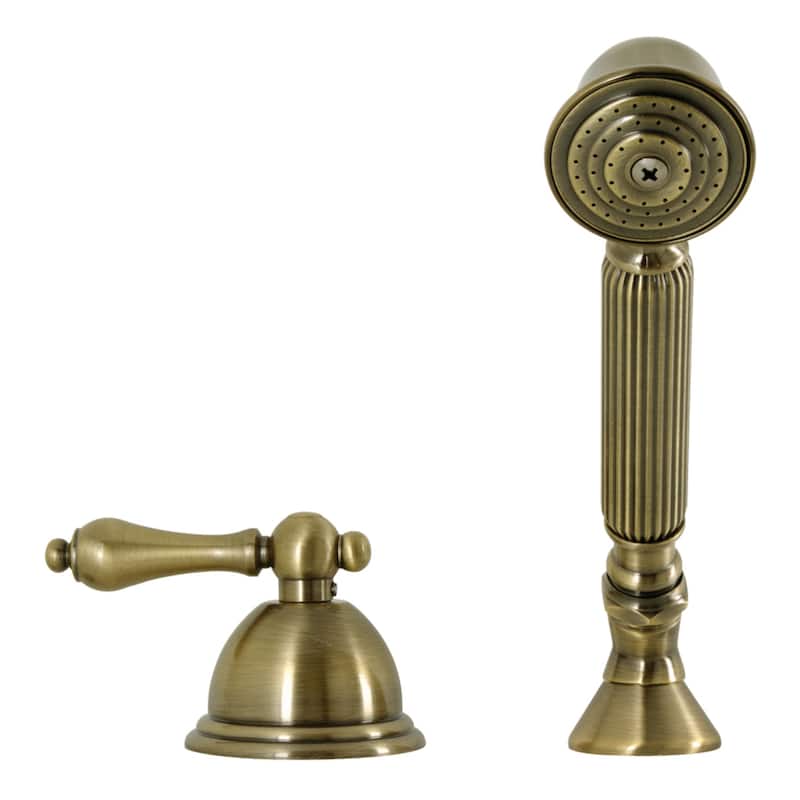 Vintage Deck Mount Hand Shower with Diverter for Roman Tub Faucet - Antique Brass