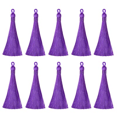 3.7" Silky Bookmark Tassels with Loop for DIY Craft Accessory