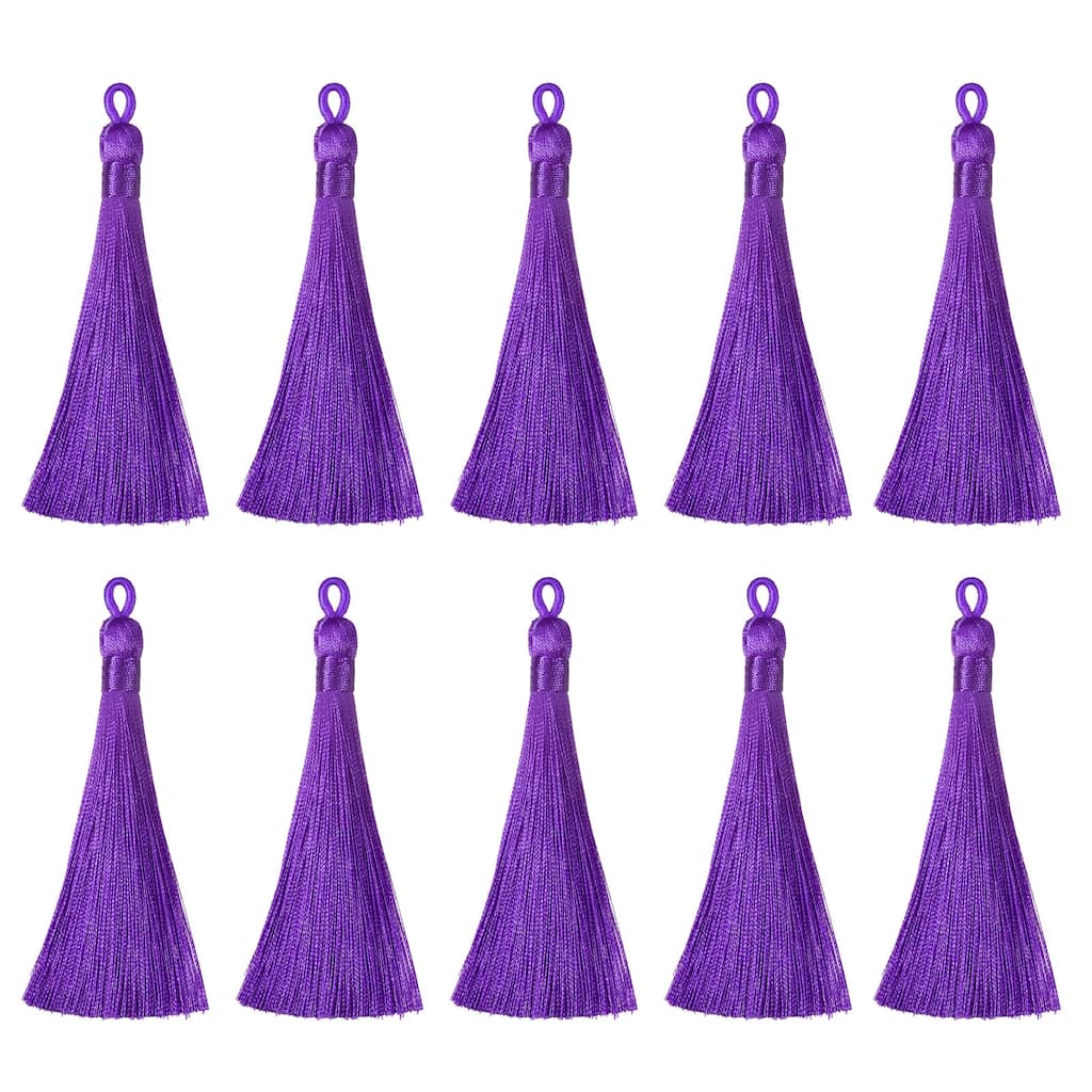3.7" Silky Bookmark Tassels with Loop for DIY Craft Accessory