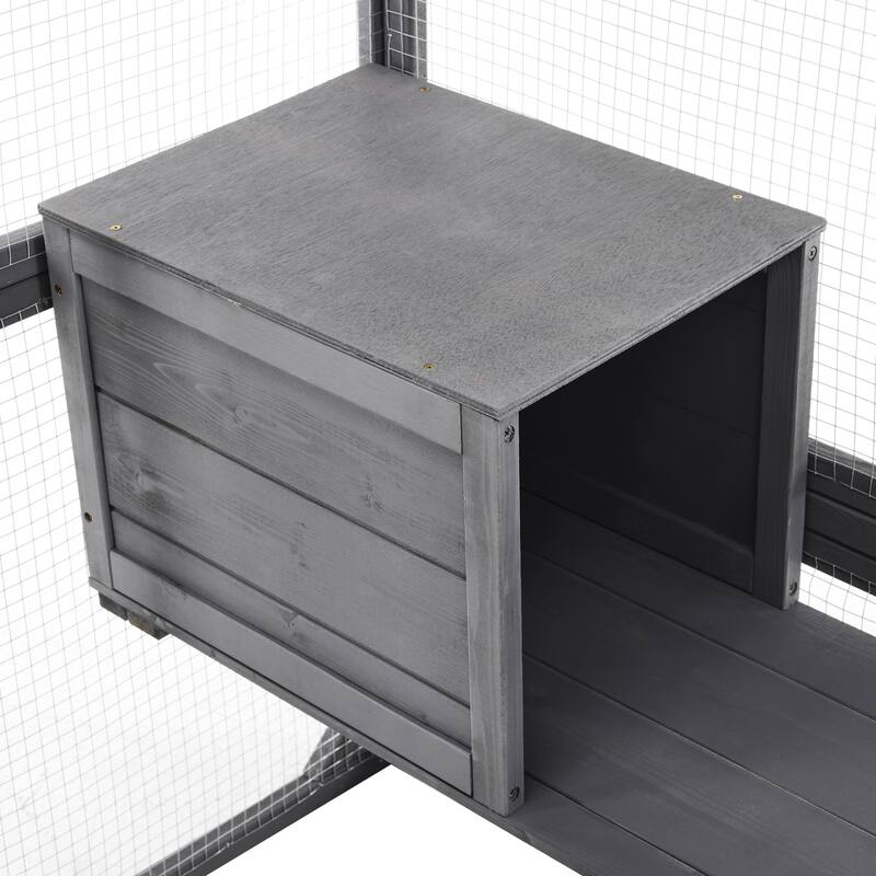 Roomfitters Outdoor Cat House Catio Enclosure Double Door Balcony Playpen with Platforms and Condos for 1-3 Cats